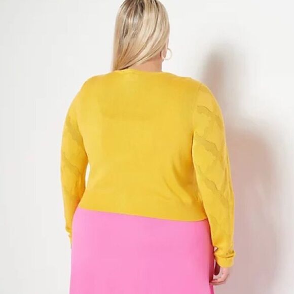 J Jason Wu Jacquard Cropped Cardigan - Picture 2 of 4